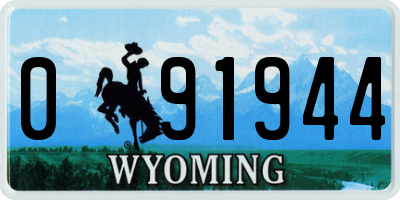 WY license plate 091944