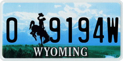 WY license plate 09194W
