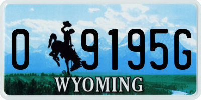 WY license plate 09195G