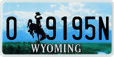 WY license plate 09195N