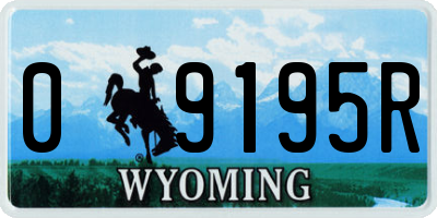 WY license plate 09195R