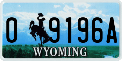 WY license plate 09196A