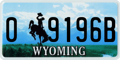 WY license plate 09196B