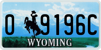 WY license plate 09196C