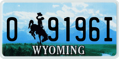 WY license plate 09196I