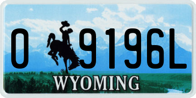 WY license plate 09196L