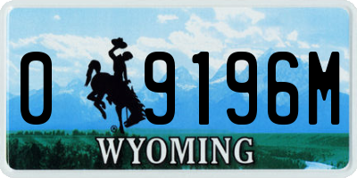 WY license plate 09196M