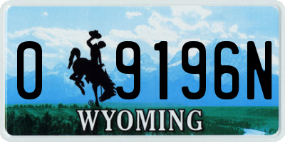 WY license plate 09196N