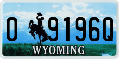 WY license plate 09196Q