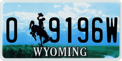 WY license plate 09196W