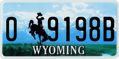WY license plate 09198B