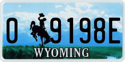 WY license plate 09198E