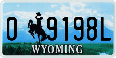 WY license plate 09198L