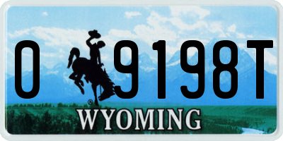WY license plate 09198T