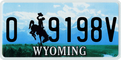 WY license plate 09198V
