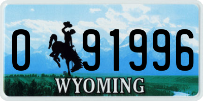 WY license plate 091996