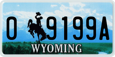 WY license plate 09199A