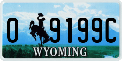WY license plate 09199C