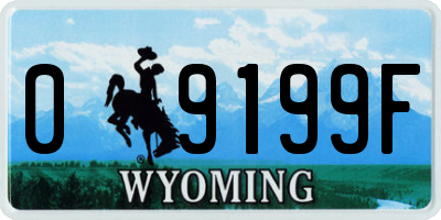 WY license plate 09199F