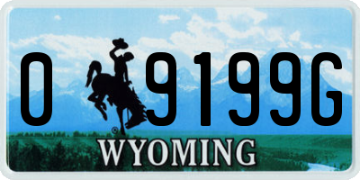WY license plate 09199G