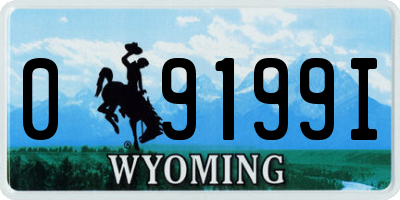 WY license plate 09199I
