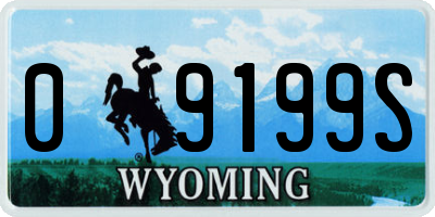 WY license plate 09199S