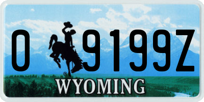 WY license plate 09199Z