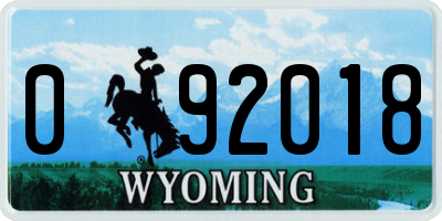 WY license plate 092018