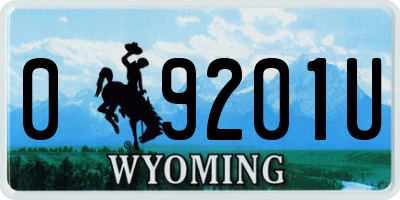 WY license plate 09201U