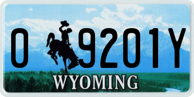 WY license plate 09201Y