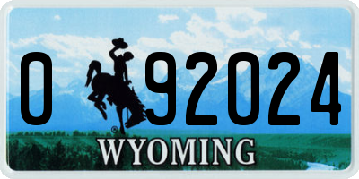 WY license plate 092024