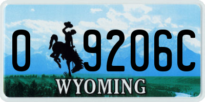 WY license plate 09206C