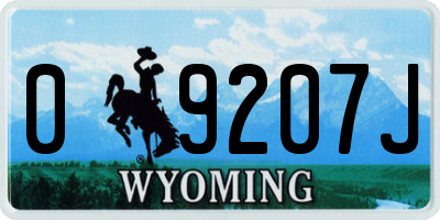 WY license plate 09207J
