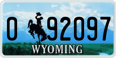 WY license plate 092097