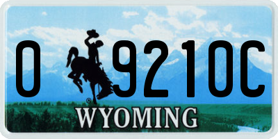 WY license plate 09210C