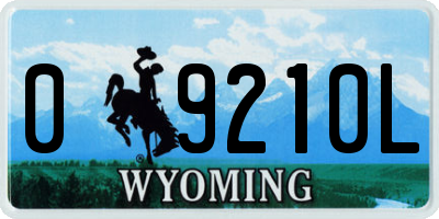 WY license plate 09210L
