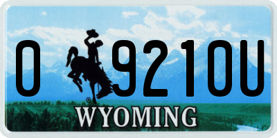 WY license plate 09210U