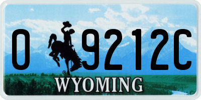 WY license plate 09212C