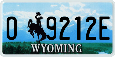 WY license plate 09212E