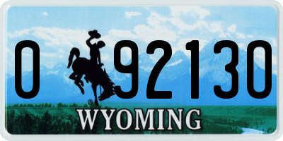 WY license plate 09213O
