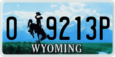 WY license plate 09213P