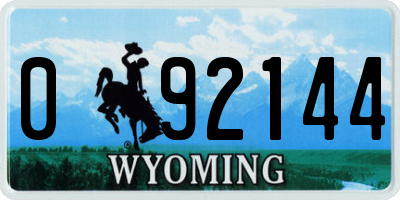 WY license plate 092144