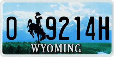 WY license plate 09214H