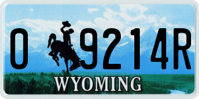 WY license plate 09214R