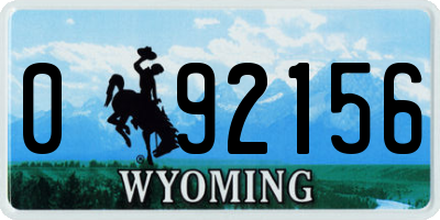 WY license plate 092156