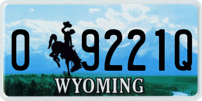 WY license plate 09221Q
