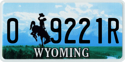 WY license plate 09221R