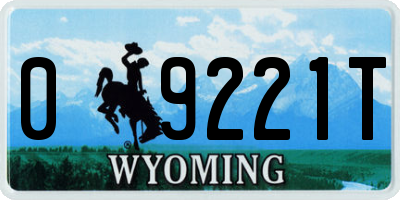 WY license plate 09221T
