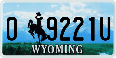 WY license plate 09221U