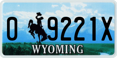 WY license plate 09221X